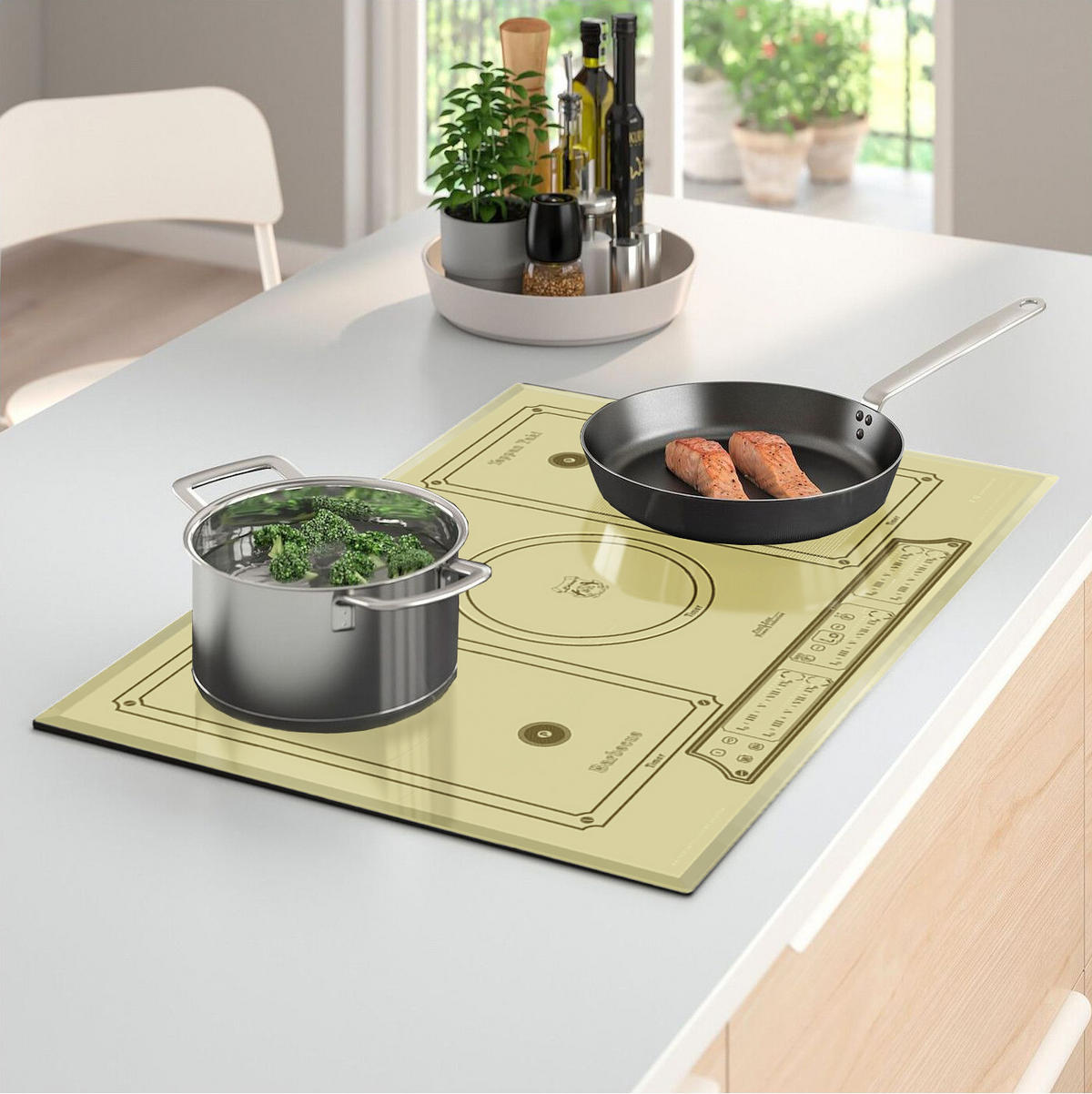 INDUKTIONS-KOCHFELD KCT 7797 FI ElfEm, 77cm - Creme, Glas/Keramik (77/5.5/52cm) - Kaiser Küchengeräte