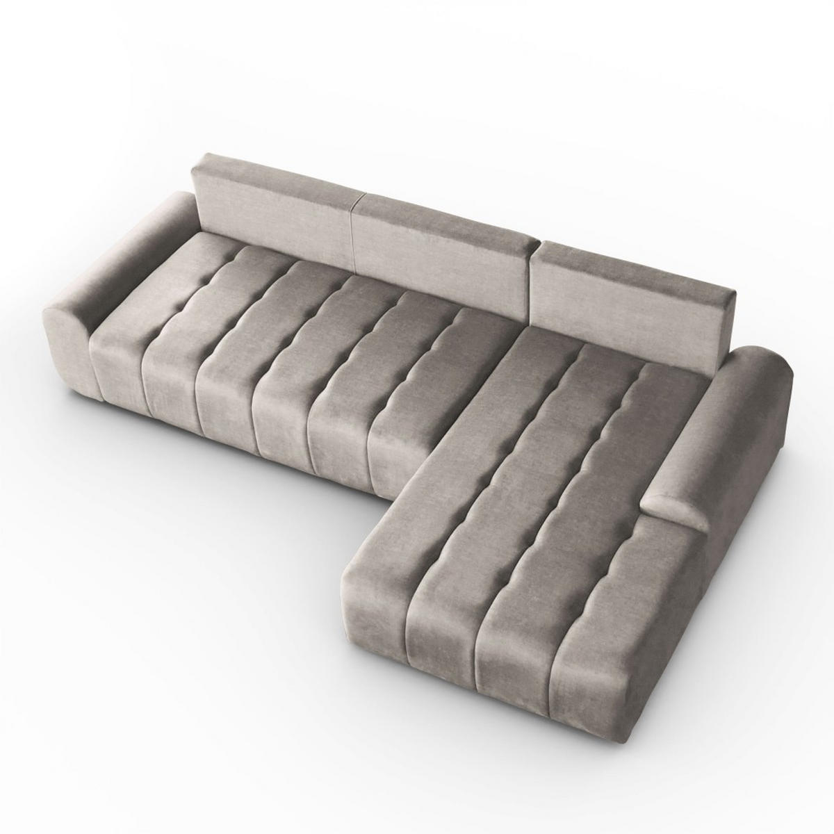 ECKSCHLAFSOFA Costa L Taupe rechts - Taupe/Schwarz, Kunststoff/Textil (290/169cm) - Beautysofa