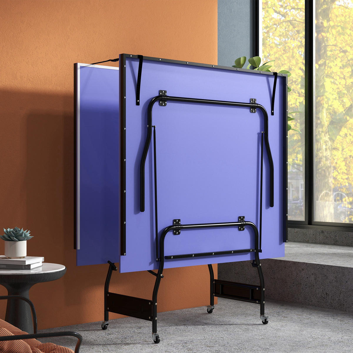 TISCHTENNISPLATTE MDF Stahl Blau - Blau, Holzwerkstoff (274/152.5/76cm) - SPORTNOW