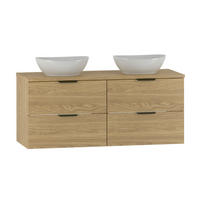 DOPPELWASCHTISCH 120.6cm Astrid Holz - Braun, Holzwerkstoff (120.6/52.2/46.5cm) - Petits-meubles