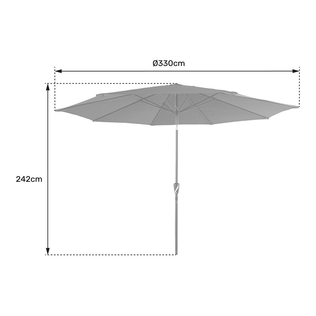 SONNENSCHIRM Hapuna Grau Ø 3,30 m - Grau, Textil (330/330cm) - Happy Garden