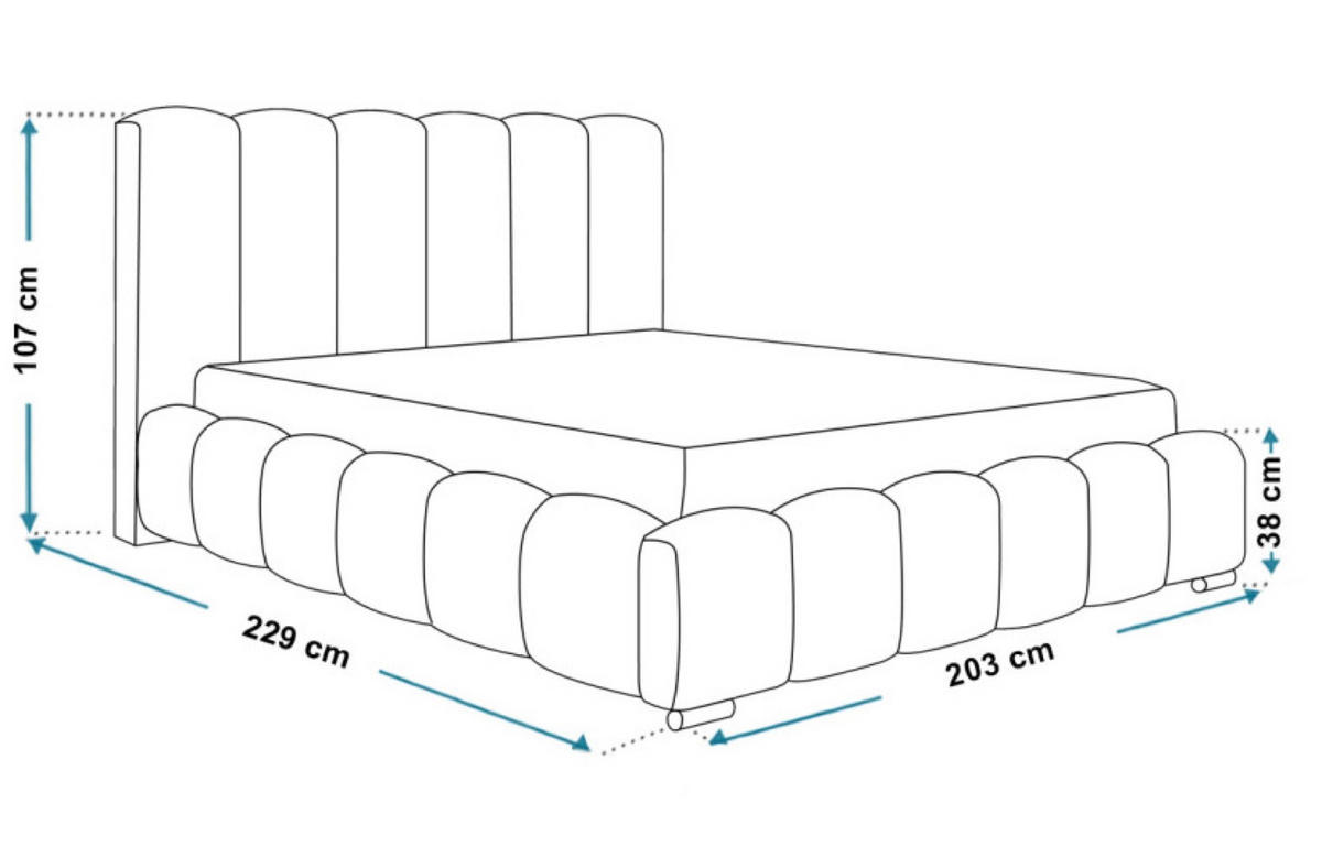 BETT Blau BEN 18 Gepolstert Mit Bettkasten 180x200 cm - Dunkelblau, Textil - Sepro Meble