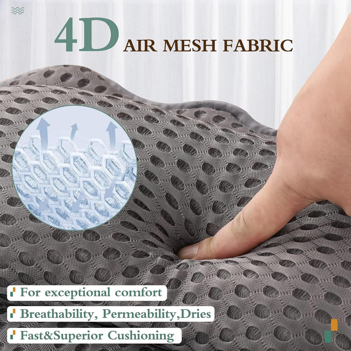 BADEKISSEN – 42 x 44 x 7 cm – Grau - Grau, Textil (42/21cm)