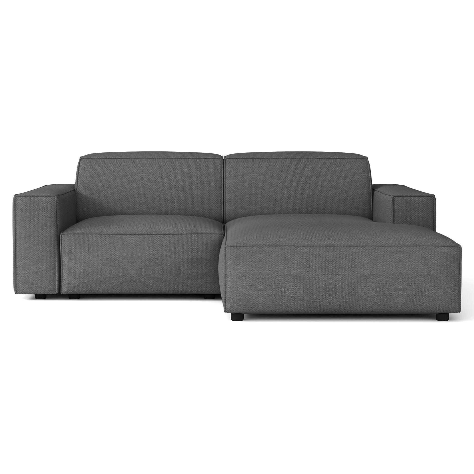 ROHOVÁ pohovka Sellmo, tmavosivá, 210 cm - čierna/tmavosivá, textil/plast (166/210cm) - Selsey