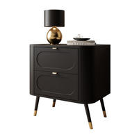 NACHTTISCH SHADOW 2S auf hohen Beinen - Schwarz, Holzwerkstoff (60/61/40cm) - Lookway