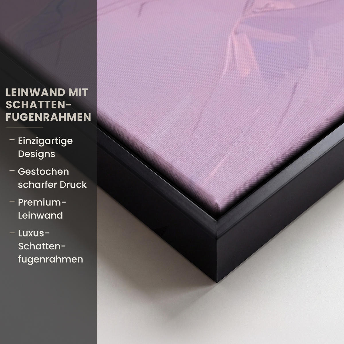 LEINWAND Bilder mit Rahmen - Berggipfel - Wolken - Verträumt - 150x100 - Hellrosa, Textil (150/100cm) - MuchoWow