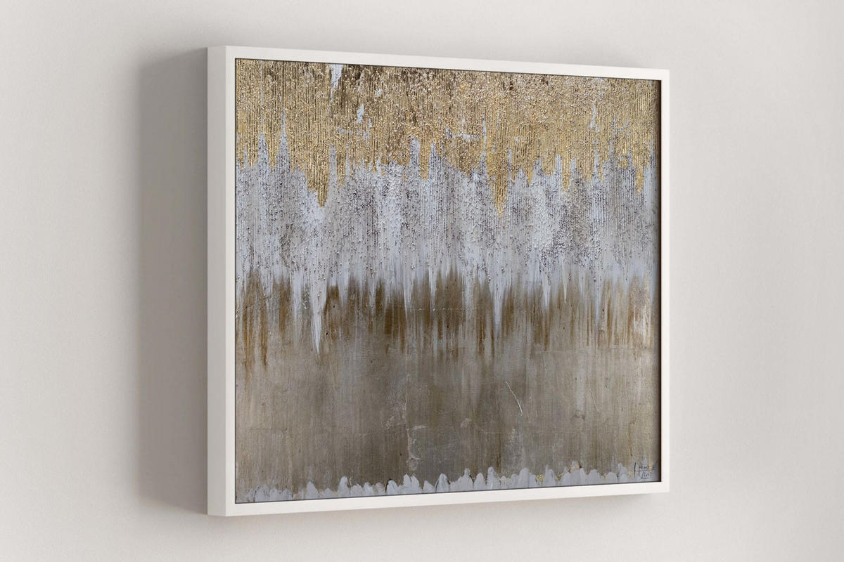 OLEJOMAĽBA 100/75 cm, Zvieratá - zlatá, drevo/textil (100/75cm) - KUNSTLOFT