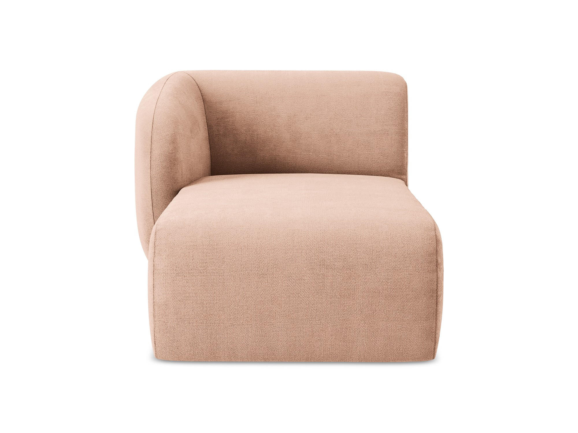 SOFAELEMENT Links Chenille Stoff Pink - Koralle/Schwarz, Holzwerkstoff/Kunststoff (91/75/166cm) - Makamii