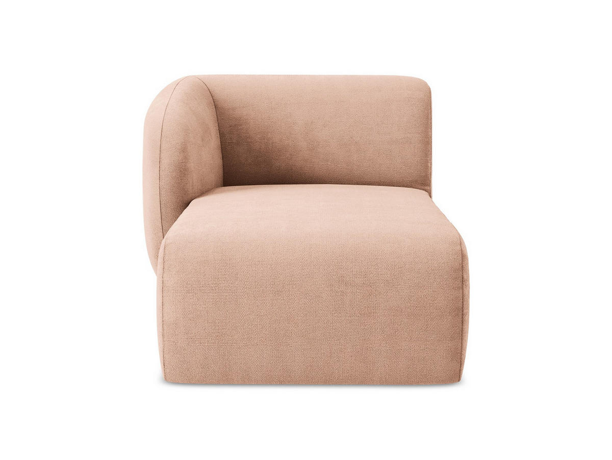 SOFAELEMENT Links Chenille Stoff Pink - Koralle/Schwarz, Holzwerkstoff/Kunststoff (91/75/166cm) - Makamii