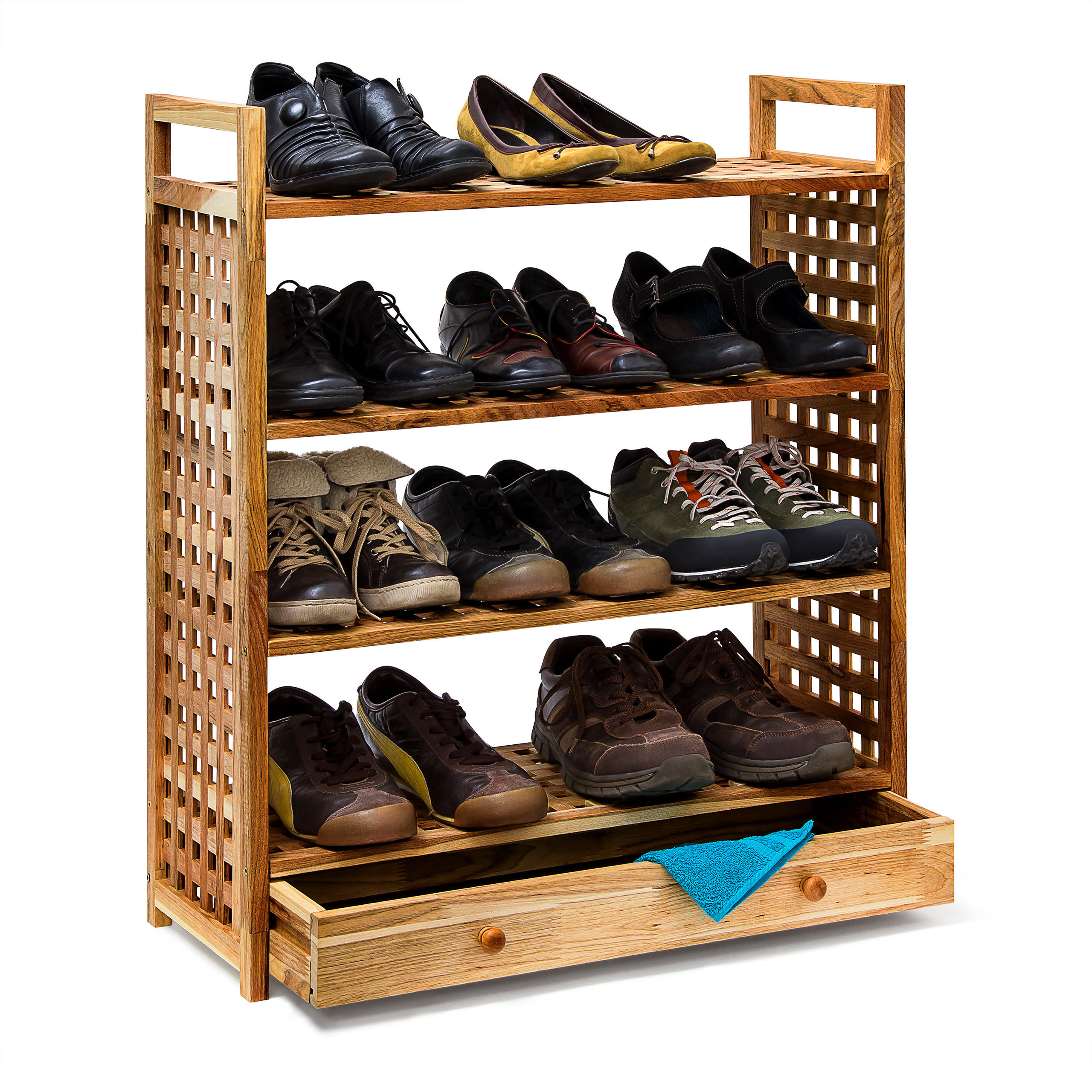 SCHUHREGAL - Hellbraun, Holz (27/81/70cm) - Relaxdays
