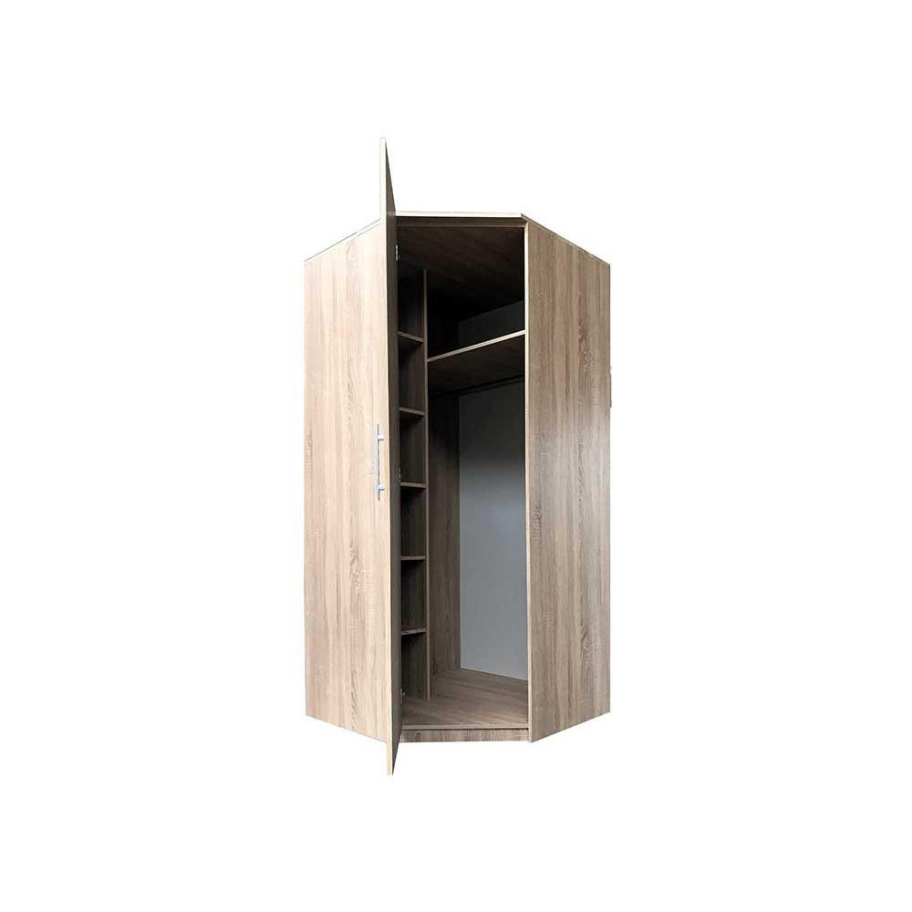 ECKKLEIDERSCHRANK Szantal Sonoma/Sonoma 96 cm - Alufarben/Sonoma Eiche, Holzwerkstoff/Kunststoff (1/210/64cm) - imoebel24
