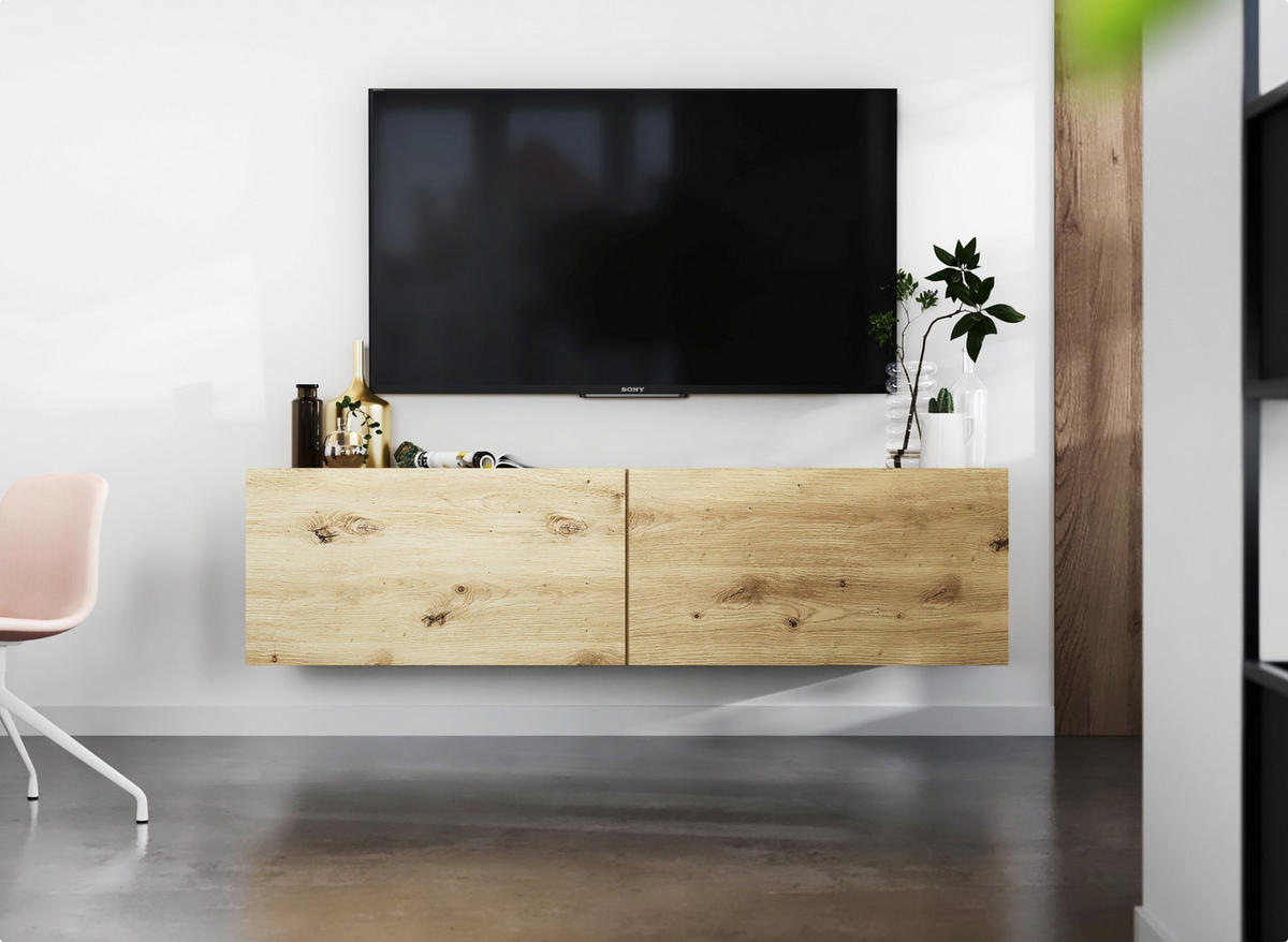 TV-SCHRANK Enjoy Eiche artisan matt 120 cm - Eiche Artisan, Holzwerkstoff (120/30/35cm) - Meble Lindner