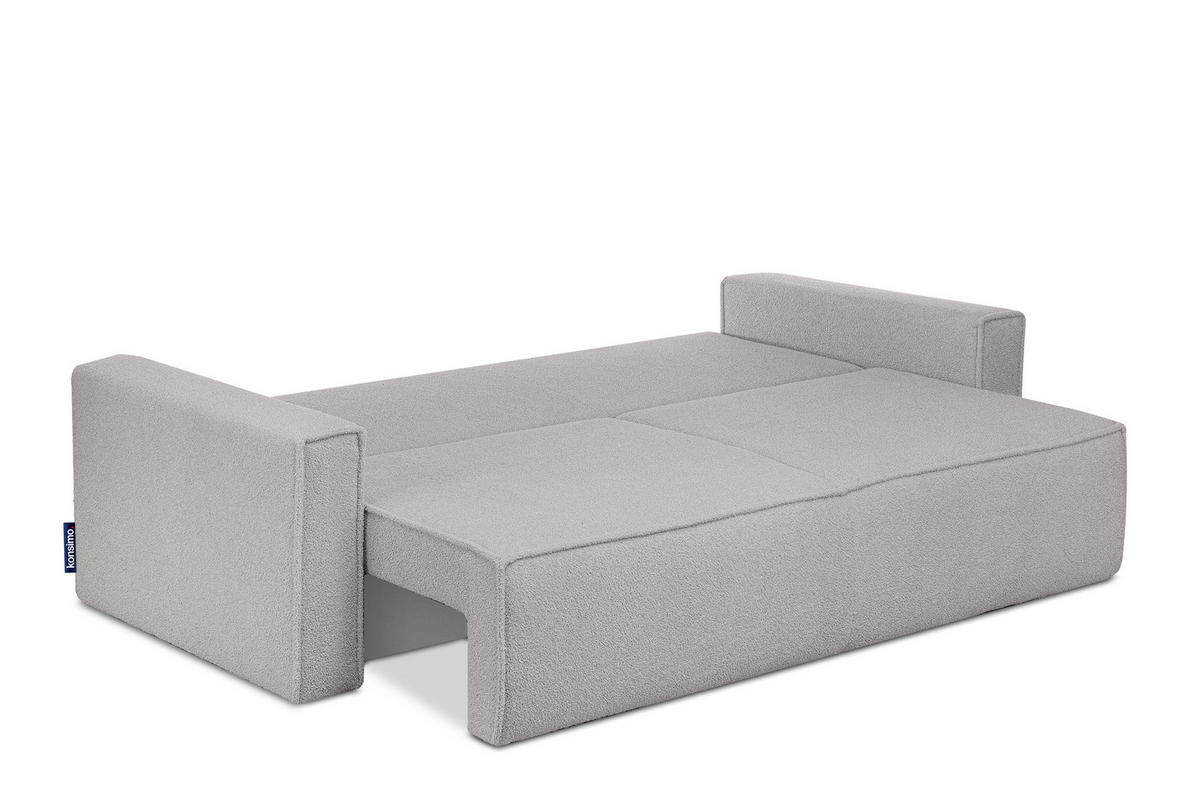 3-SITZER-SOFA NAPI II mit Schlaffunktion, aschgrau - Hellgrau/Grau, Textil (228/89/101cm) - KONSIMO®