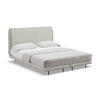 POLSTERBETT Doppelbett mit Matratze Bouclé Stoff Beige - Beige/Schwarz, Textil/Metall (140/200cm) - Makamii