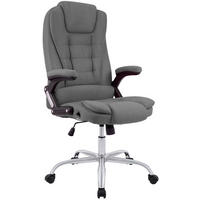 CHEFSESSEL Stoff Grau - Chromfarben/Grau, Textil/Metall (69.5/113/78cm) - CLP
