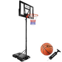 BASKETBALLKORB Dirk,mit Rollen, inklusive Ball und Pumpe,schwarz - Schwarz, Textil (111/150cm) - tectake