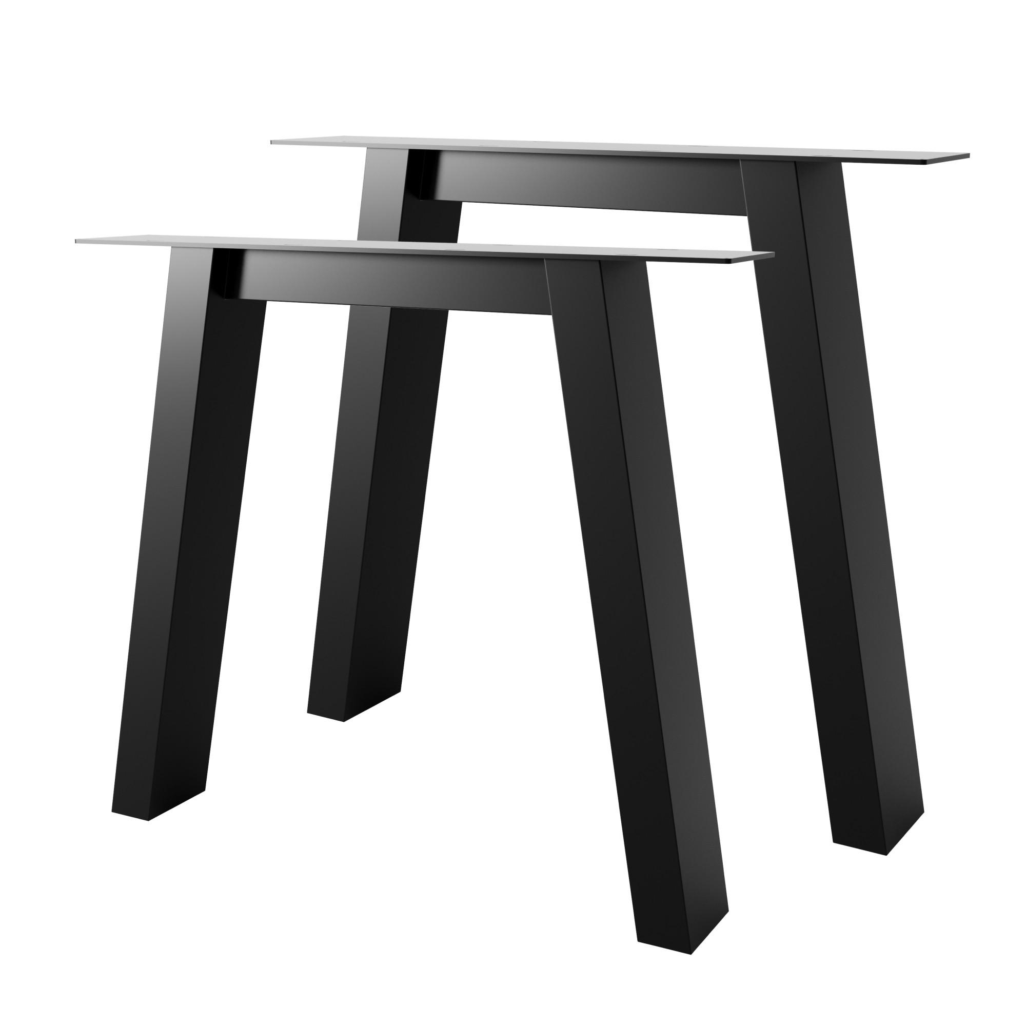 TISCHBEINE Thusia Lite Extreme 2er-Set Schwarz 72cm - Schwarz, Metall (80/72/10cm) - Metalo Pro
