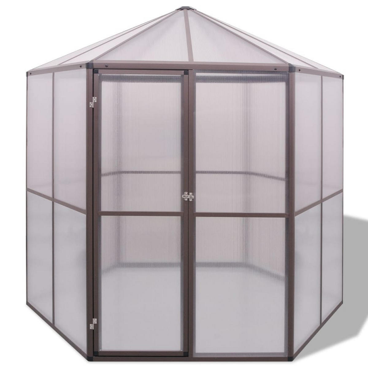 GEWÄCHSHAUS Aluminium 240/211/232 Cm - Braun, Kunststoff (210/230/240cm) - vidaXL