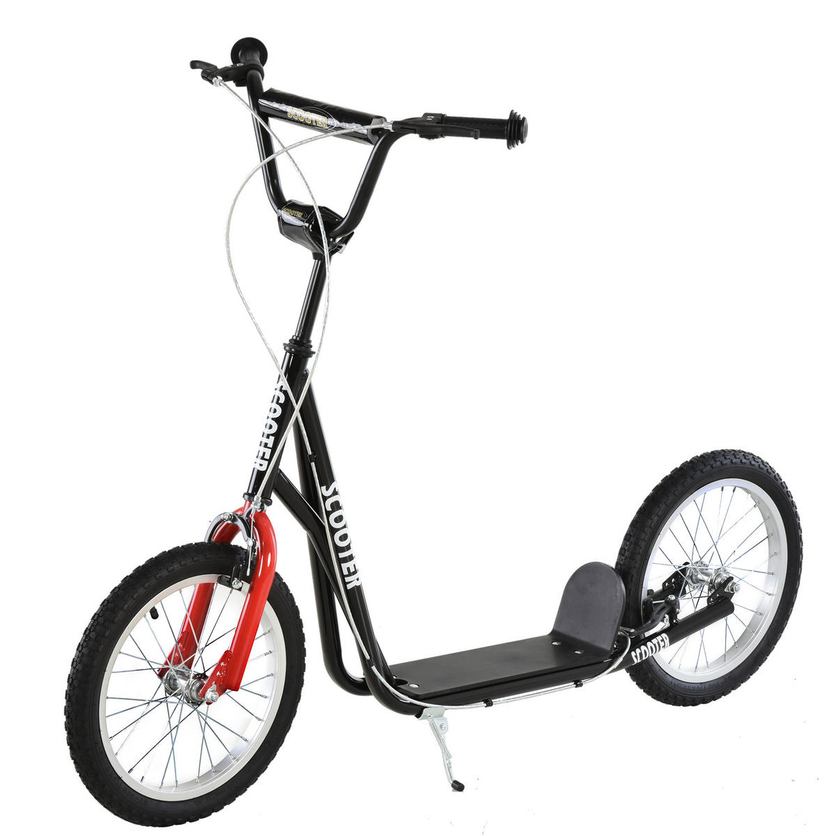 KINDERROLLER, Hellblau/Schwarz/Weiß/Grün, Stahl+ Aluminium - Schwarz, Metall (139/58/96cm) - HOMCOM