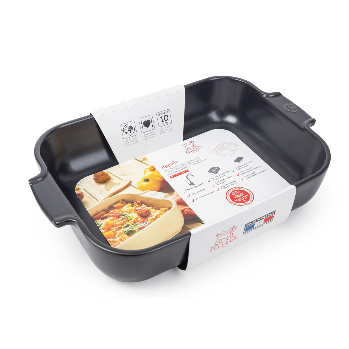 AUFLAUFFORM Keramik Appolia 36cm Rechteckig Schiefergrau Spülmaschinenfest - Grau, Keramik (23.6/36/7.5cm) - PEUGEOT