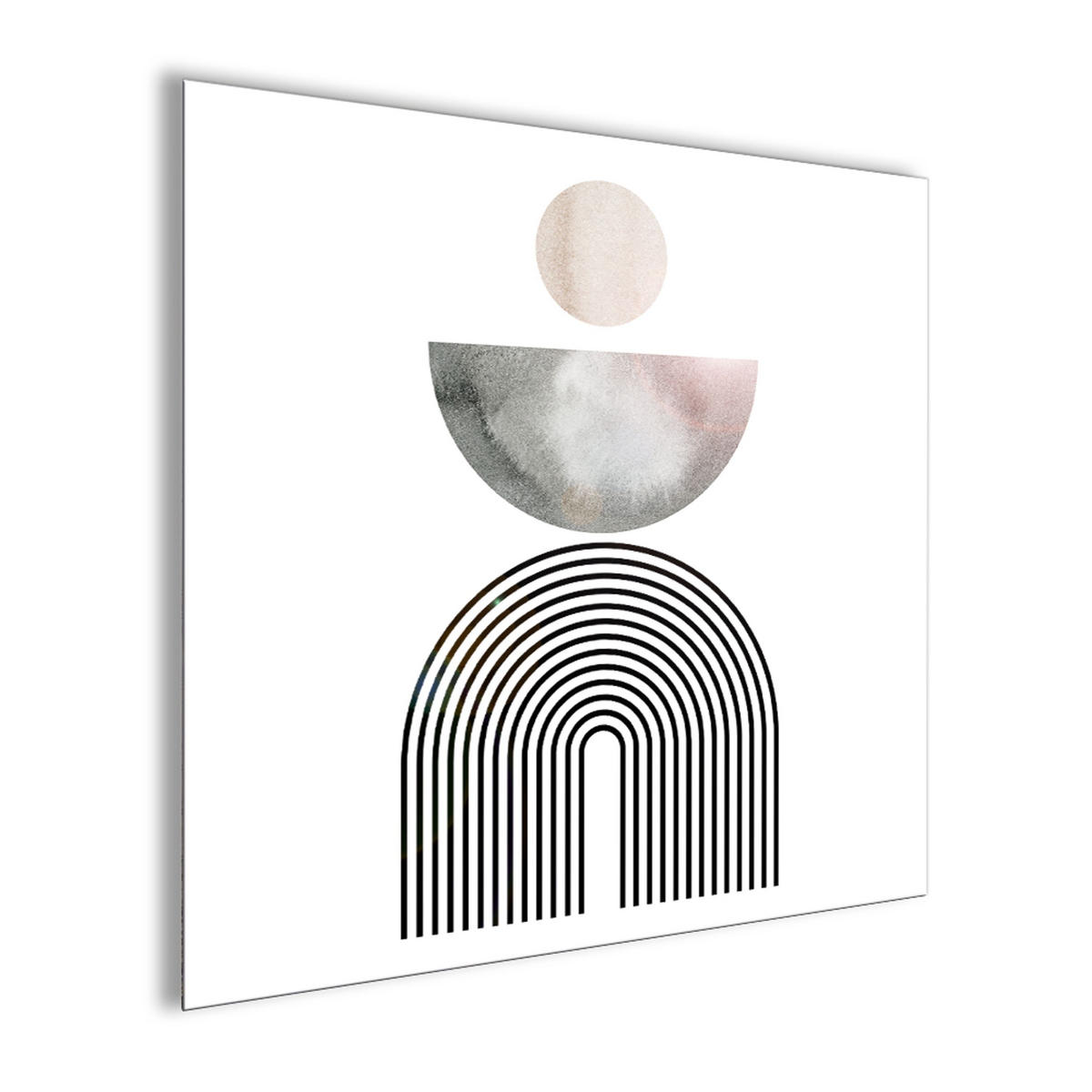 GLASBILD 50x50 cm abstrakte Formen - Beige, Glas (50/50cm) - artissimo