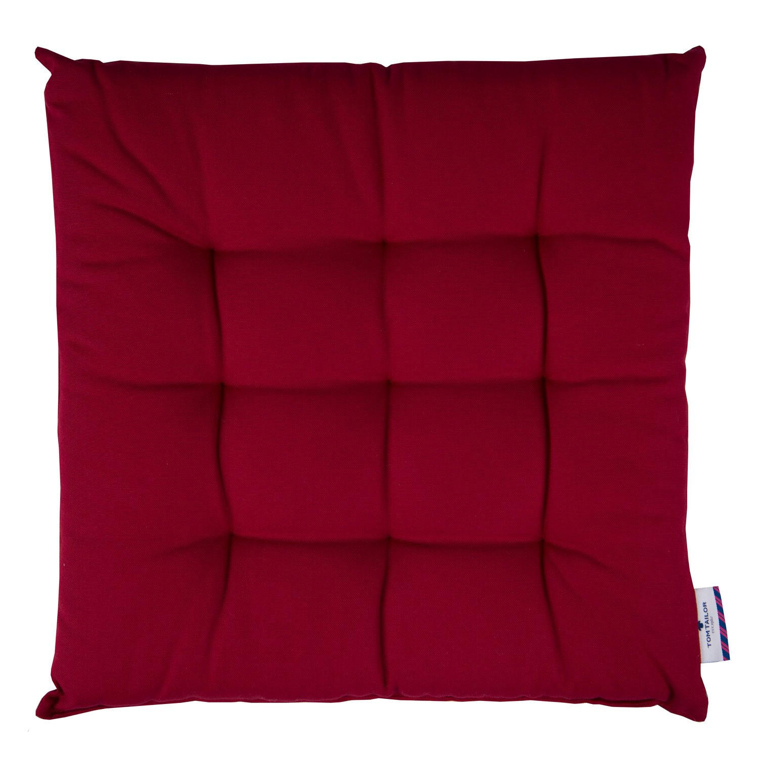 SITZKISSEN MIT 9 PUNKT-STEPPUNG DOVE - Dunkelrot, Textil (40/40/5cm) - Tom Tailor