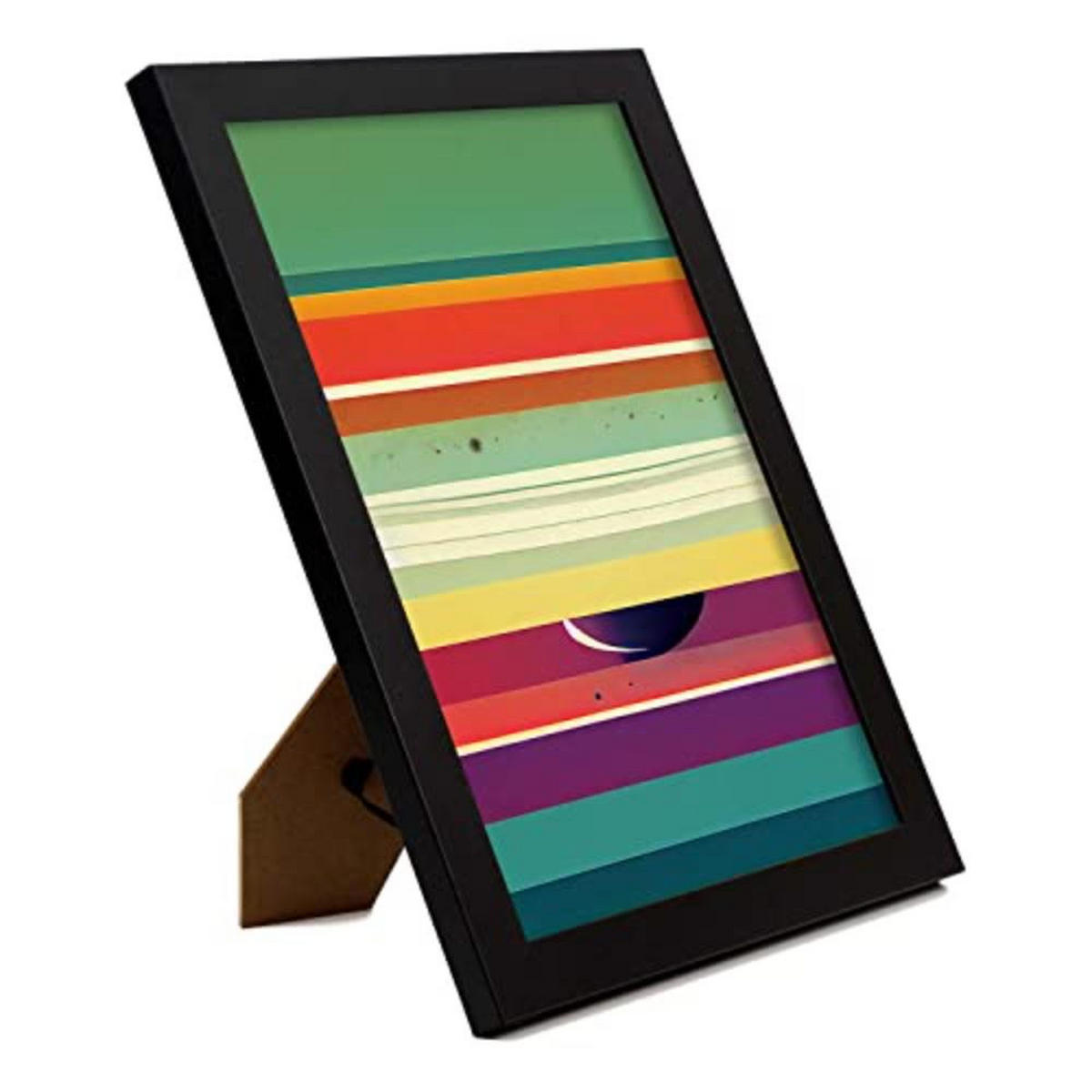 POSTER Set mit 4 Teilt Abstrakt Moderne Galaxien A4 Schwarzer Rahmen - Schwarz, Papier (29.7/3cm) - Nacnic