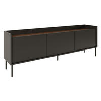 TV-SCHRANK Tovi Schwarz / Holzoptik Nussbaum 175 cm - Schwarz, Holzwerkstoff/Metall (175/58.5/36.4cm) - Selsey