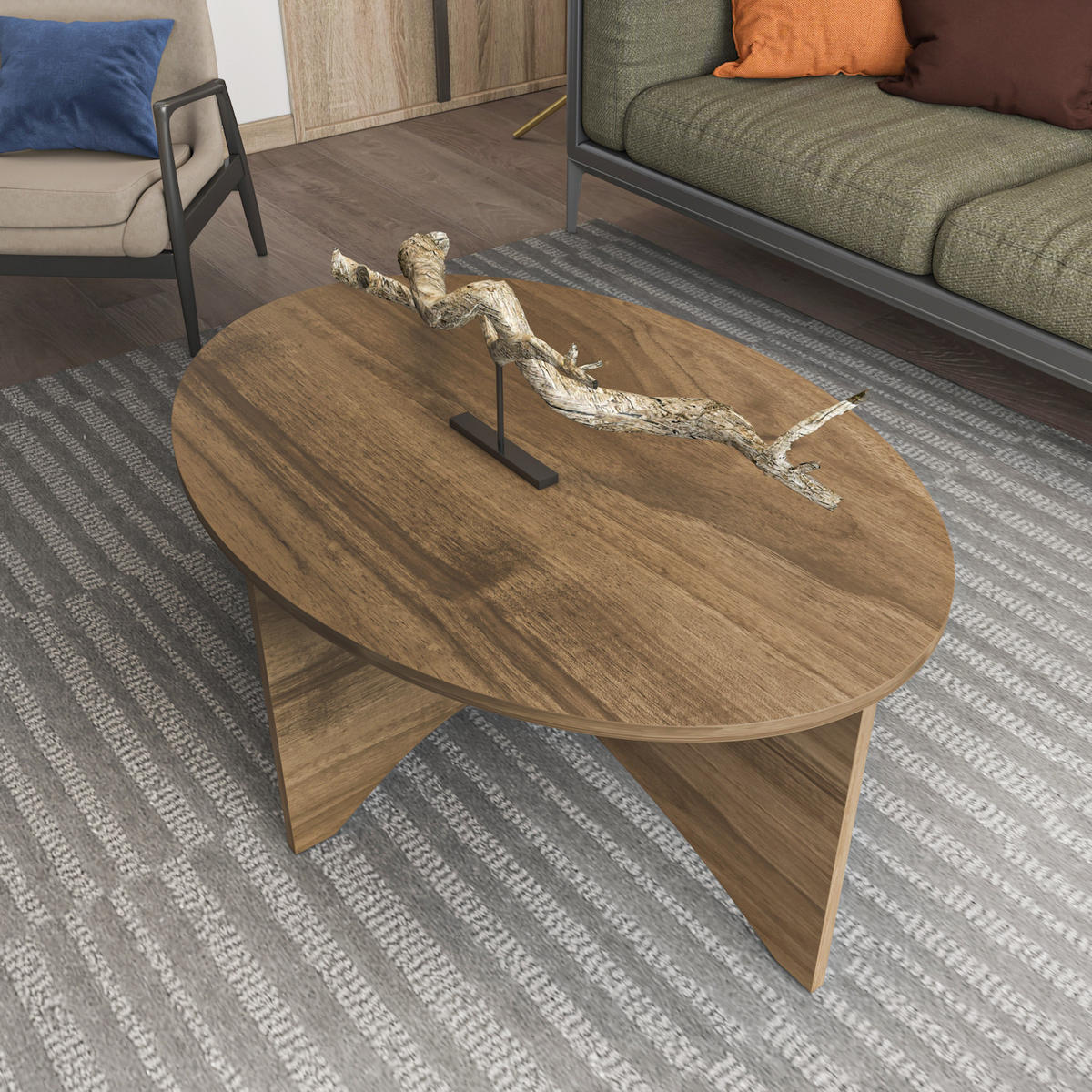 COUCHTISCH Solo Nussbaum - Braun, Holzwerkstoff (100/70/42cm) - Decorotika