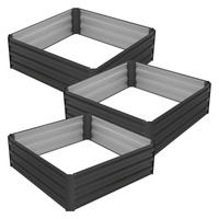 HOCHBEET 3er Set - Anthrazit, Metall (90/30/90cm) - ML-DESIGN