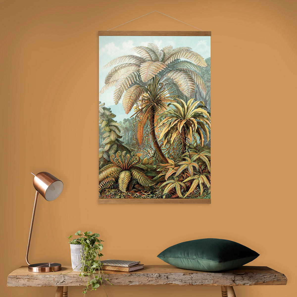 POSTER Leinen | Dschungel Filicinae | 100x70cm - Multicolor, Textil (70/100/0.1cm) - Art for the Home