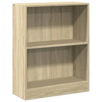BÜCHERREGAL mit 2 Fächern 60/24/76 cm aus Holzwerkstoff Sonoma-Eiche Dekor - Sonoma Eiche, Holz (60/76/24cm) - vidaXL