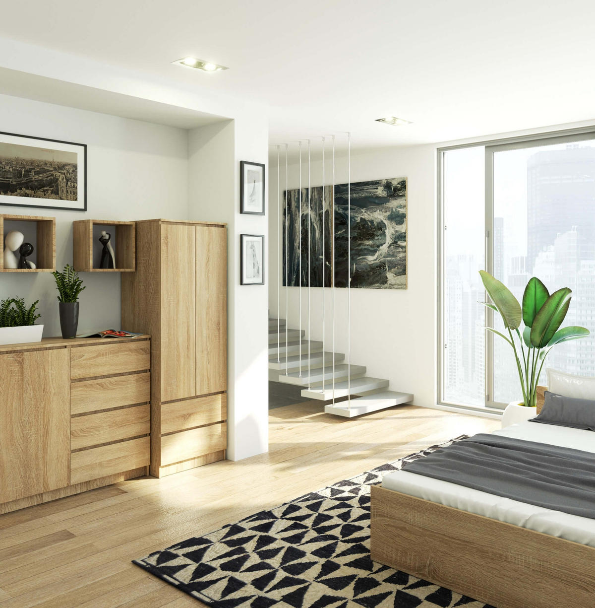 KLEIDERSCHRANK Eiche Sonoma 180/60/51 - Sonoma Eiche, Holzwerkstoff (60/180/51cm) - RAUMHIRSCH FURNITURE