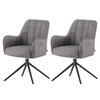 ESSZIMMERSTUHL THOMAS-ZARA 2er-Set 360°drehbar - Grau, Textil (58/88/62cm) - DUBI Möbel