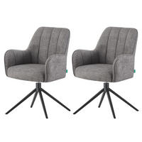 ESSZIMMERSTUHL THOMAS-ZARA 2er-Set 360°drehbar - Grau, Textil (58/88/62cm) - DUBI Möbel