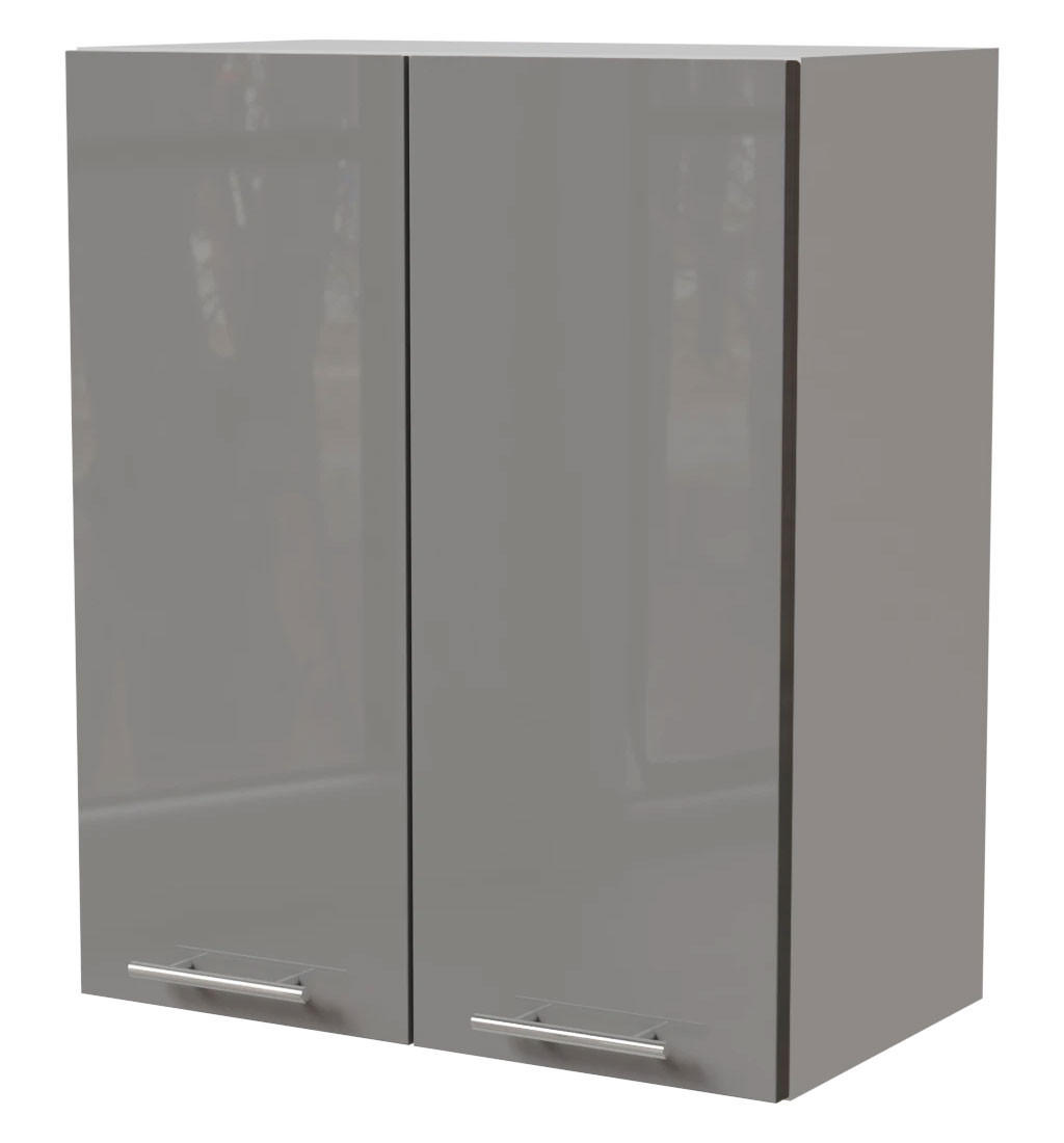 KÜCHENHÄNGESCHRANK Essen W3/60 Grau Hochglanz / Weiß Matt 60 / 32,5 / 72cm - Weiß/Grau, Holz/Holzwerkstoff (60/72/32.5cm) - Feldmann-Wohnen
