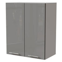 KÜCHENHÄNGESCHRANK Essen W3/60 Grau Hochglanz / Weiß Matt 60 / 32,5 / 72cm - Weiß/Grau, Holz/Holzwerkstoff (60/72/32.5cm) - Feldmann-Wohnen