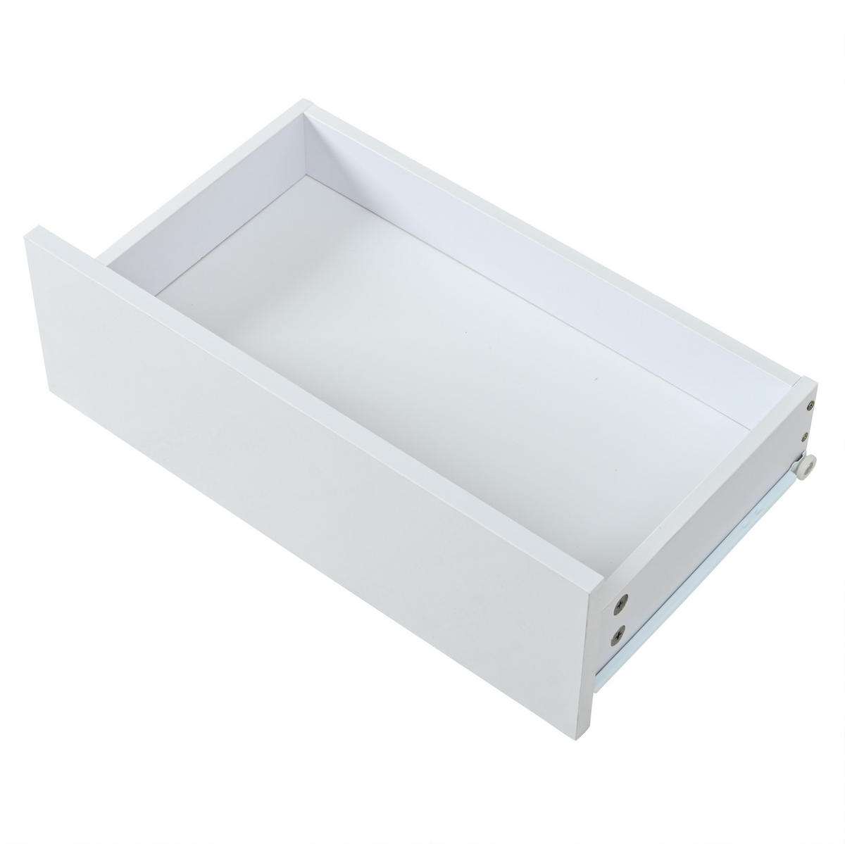 COUCHTISCH 100/50/36 cm Weiß aus Spanplatte mit 2 Schubladen und LED-Beleuchtung - Weiß, Holzwerkstoff (100/50/36cm) - OKMYHOME
