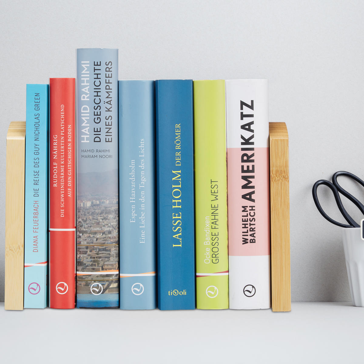 2-DIELNA knižná opora - svetlohnedá, kov/drevo (11.5/17/12.5cm) - Relaxdays