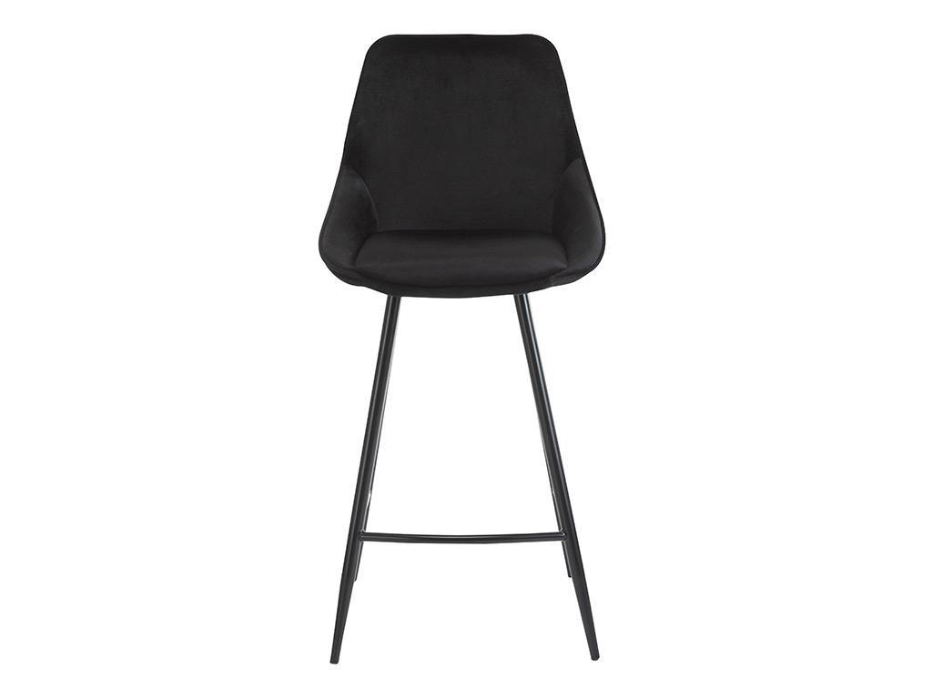 BARHOCKER 2er-Set - Samt - Schwarz - MASURIE - Schwarz, Textil (51/99/48cm) - Vente-Unique