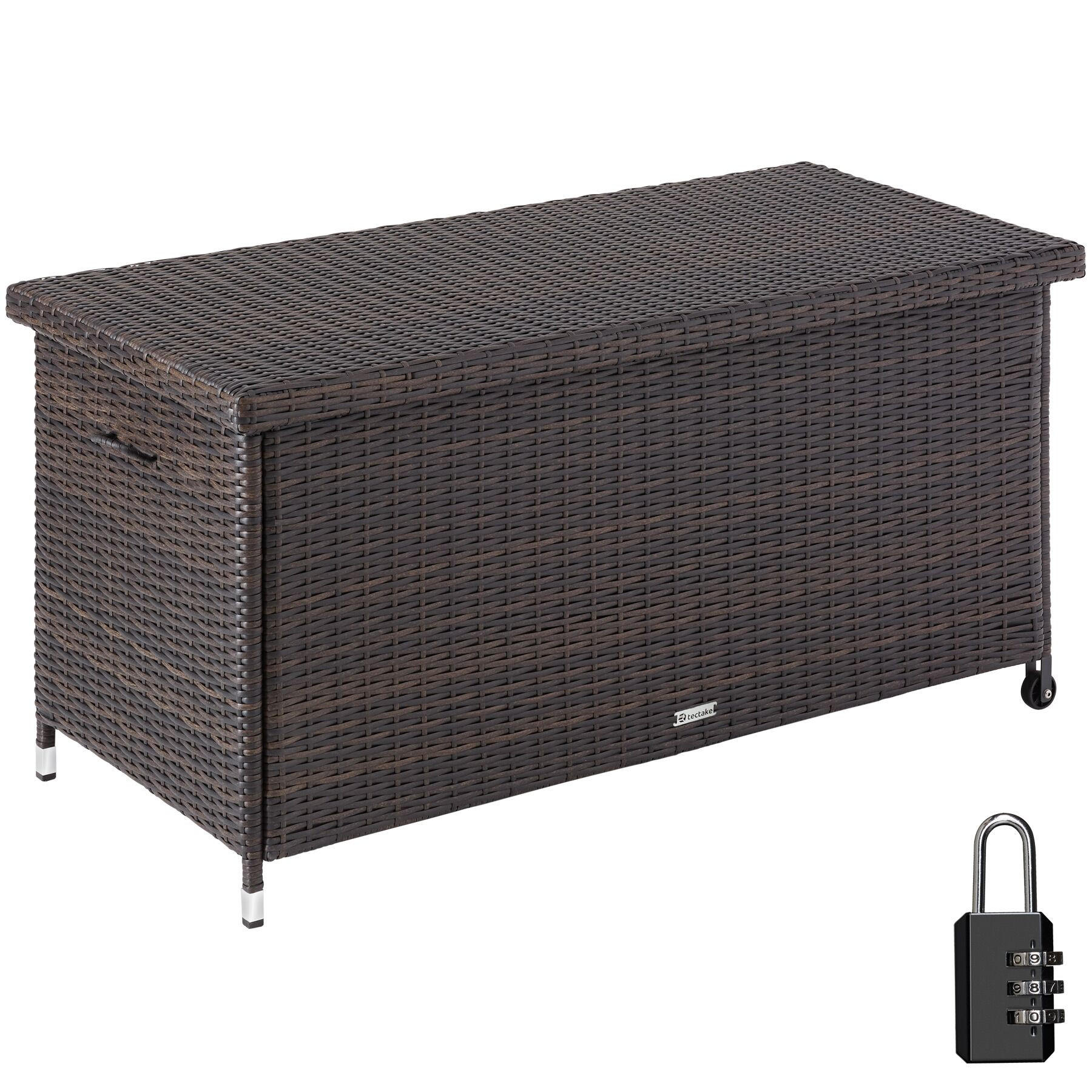 AUFLAGENBOX Kiruna,121 x 56 x 60 cm,braun - Braun, Kunststoff (56/60/121cm) - tectake