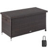 AUFLAGENBOX Kiruna, 121 x 56 x 60 cm, braun - Braun, Kunststoff (56/60/121cm) - tectake