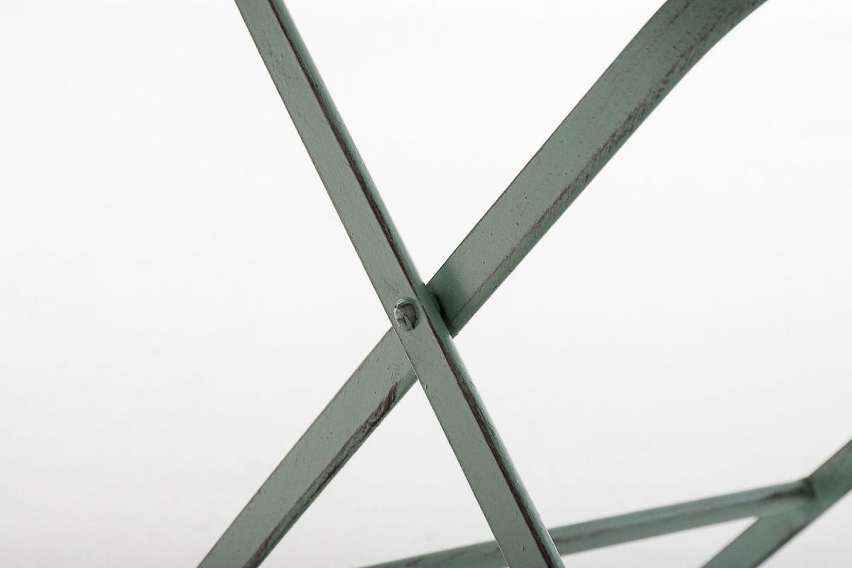 GARTENKLAPPSTUHL Metall Antik-Grün - Grün, Metall (42/94/40cm) - CLP