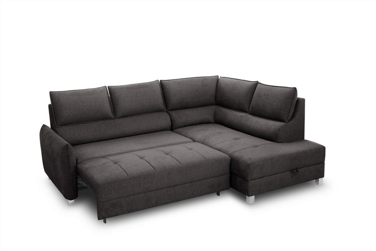 ECKSOFA Marno In Chill Me - Anthrazit, Holzwerkstoff/Textil (260/200cm) - Fun Möbel