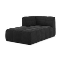 SOFAELEMENT Links Samt Stoff Schwarz - Schwarz, Holzwerkstoff/Kunststoff (101/77/175cm) - Makamii