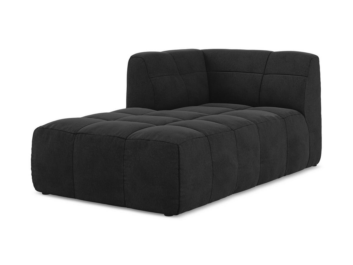 SOFAELEMENT Links Samt Stoff Schwarz - Schwarz, Holzwerkstoff/Kunststoff (101/77/175cm) - Makamii