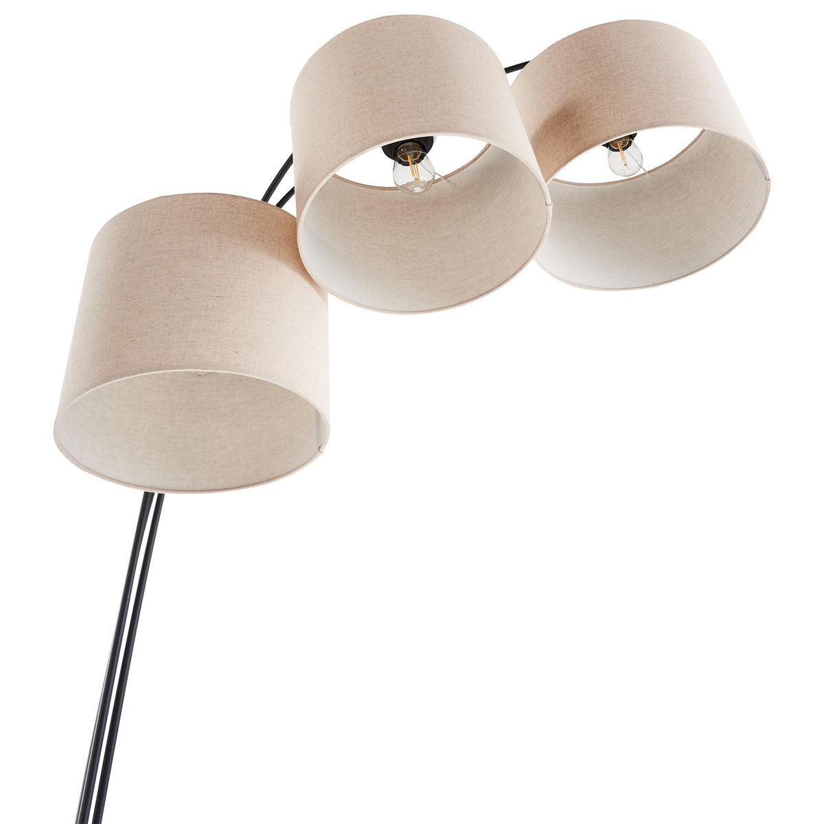 STEHLAMPE Beige/Schwarz Caroni - Beige/Schwarz, Metall (70/70/178cm) - Beliani