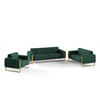 SOFASET Valerie 3-2-1 - Grün, Holzwerkstoff/Textil (228/79/90cm) - Fun Möbel