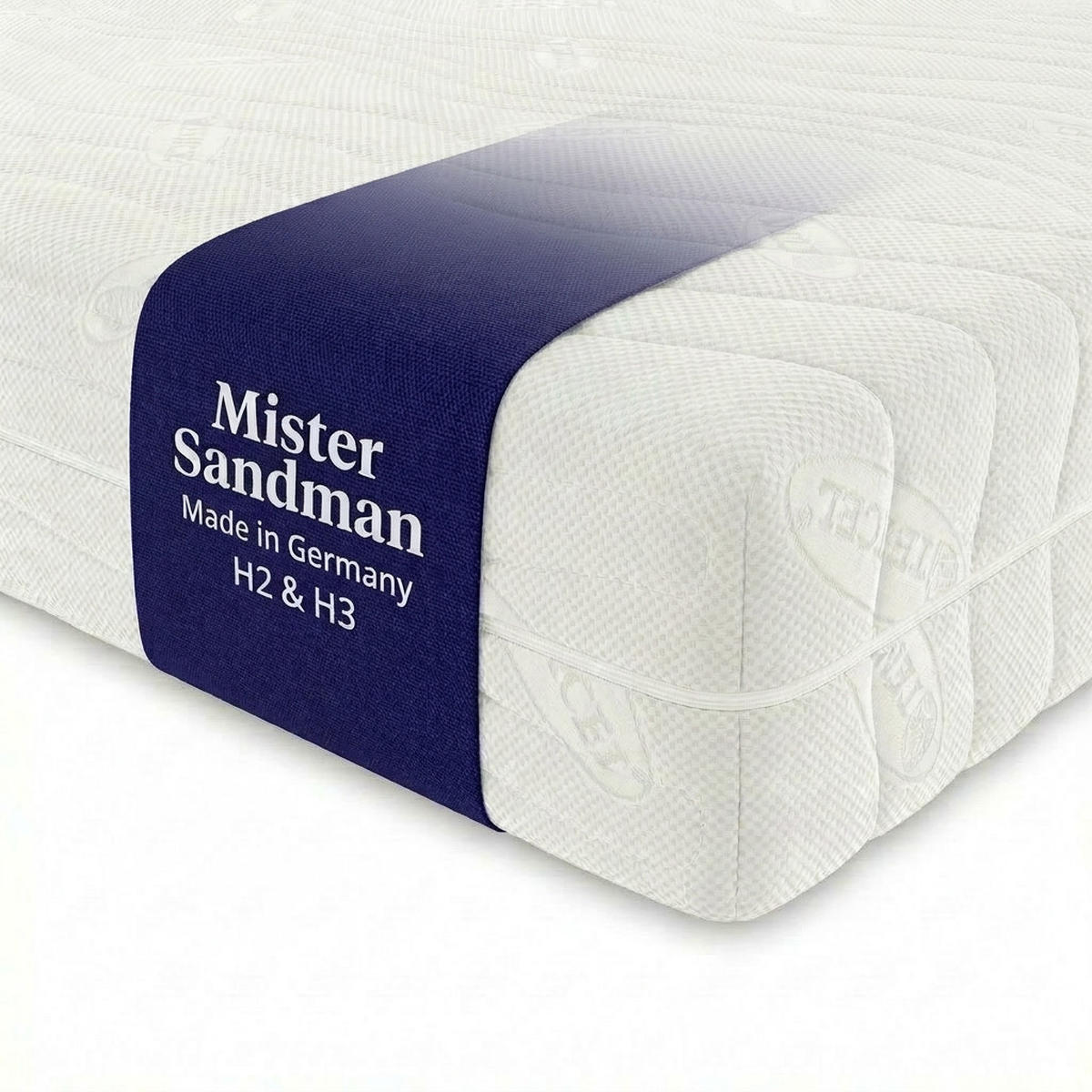 HYBRIDMATRATZE 140x200 cm – 22 cm Höhe – Gelauflage – Kaltschaumkern – H2 H3 – 7 Zonen ergonomisch - Weiß, Textil (140/200cm) - Mister Sandman