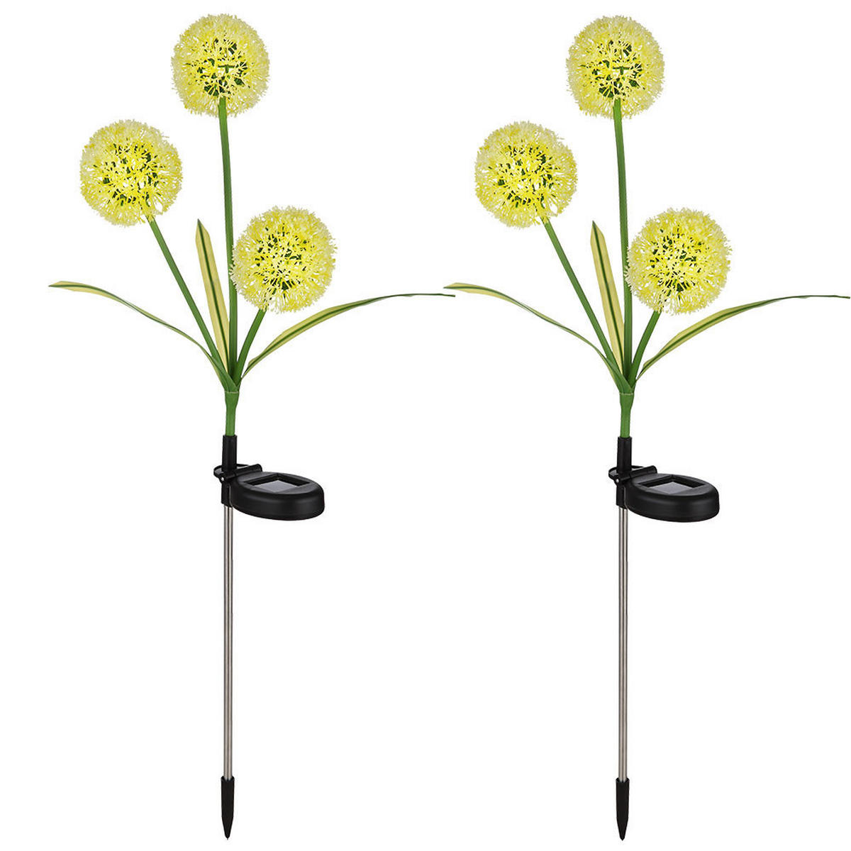 LED AUSSENLEUCHTE Edelstahl Gelb 2er Set - Gelb, Metall (23/23/75cm) - Globo Lighting